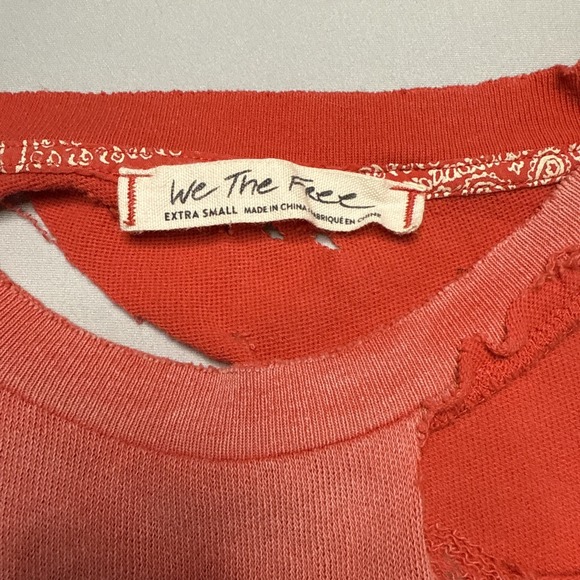 We The Free Free People Ombre Distressed Pocket Tee Shirt Women's XS - Picture 3 of 5